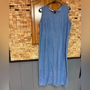 Vintage 90’S Stonybrook cotton denim maxi dress size MP